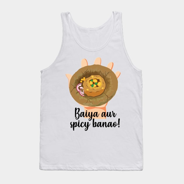 Spicy Pani Puri Hindi Quote India Pakistan Food Lovers Tank Top by alltheprints